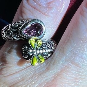 Amethyst stone, silver ring